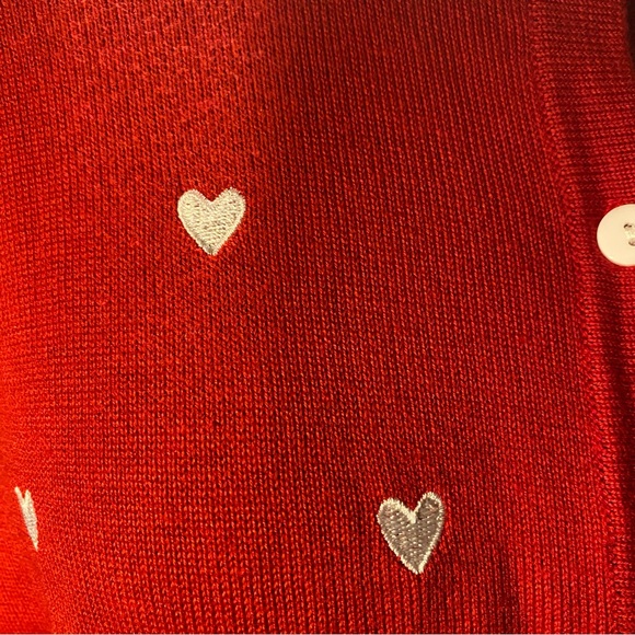 Maranda Women’s Valentine Red Heart Button Front Cardigan Sweater Plus Size 2X - Picture 4 of 10